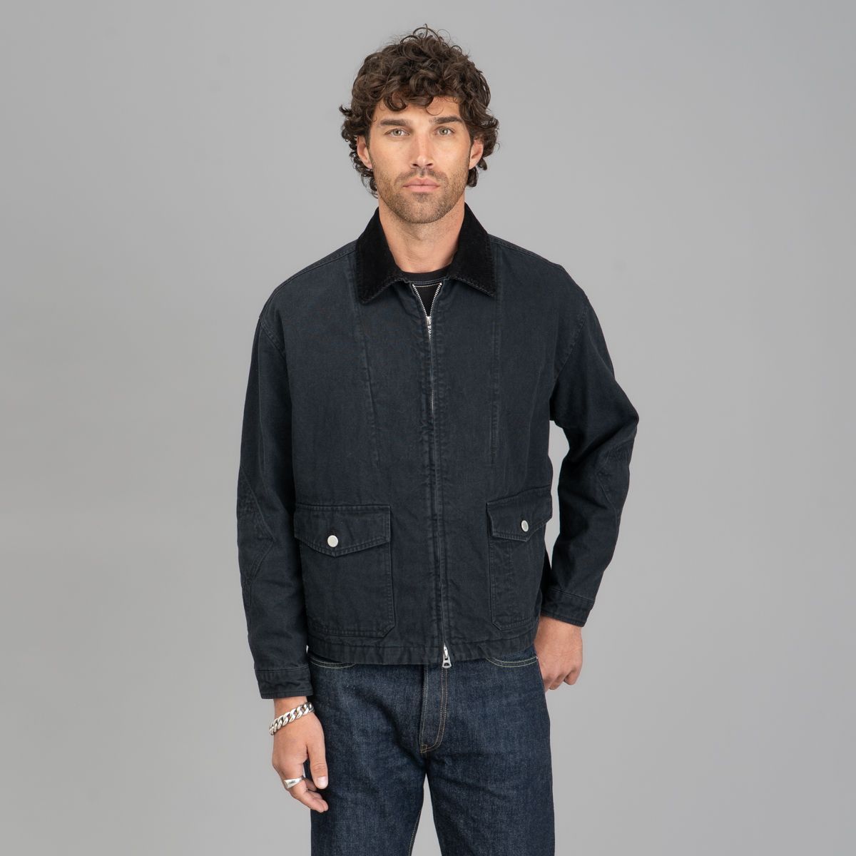 東*中様 COMME des GARCONS HOMME JACKET Comme des Garçons Homme Garment-Dyed Work Jacket - Black