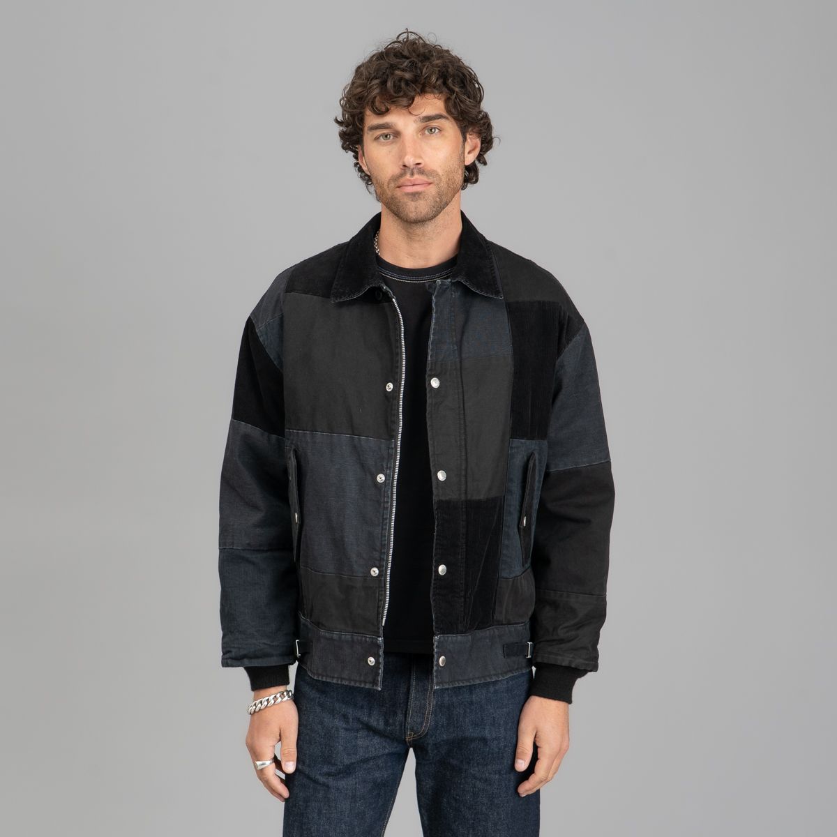 Comme des Garçons 99ss Short Jacket Comme des Garçons Homme Shadow Boro Bomber - Black Mélange