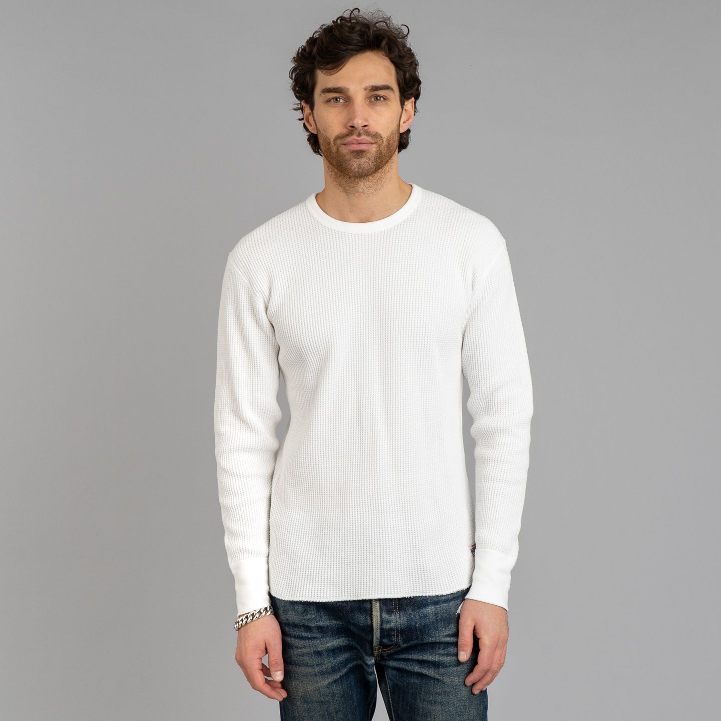 White Long Sleeve Thermal Crew Neck - Iron Heart | R&H