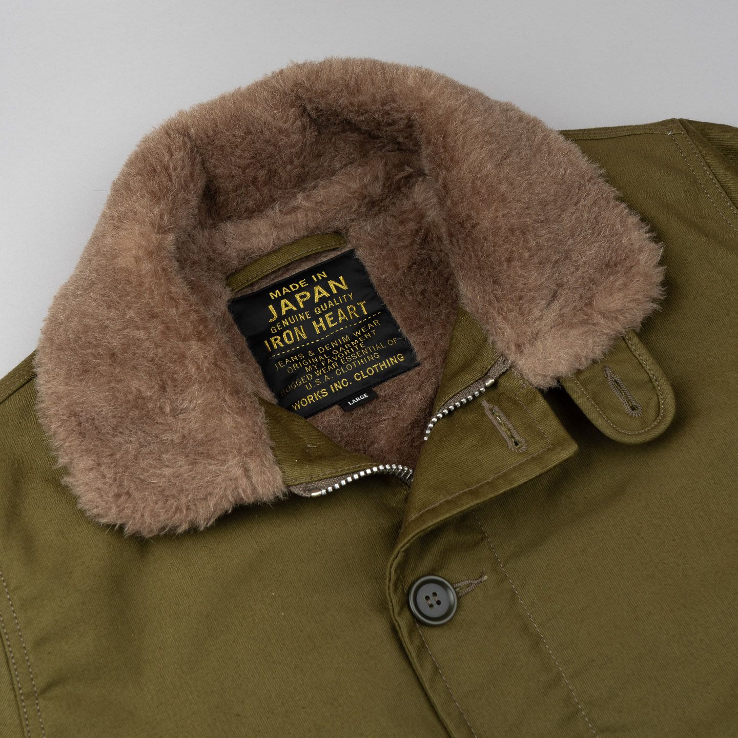 Whipcord N1 Deck Jacket Olive - Iron Heart | Rivet & Hide