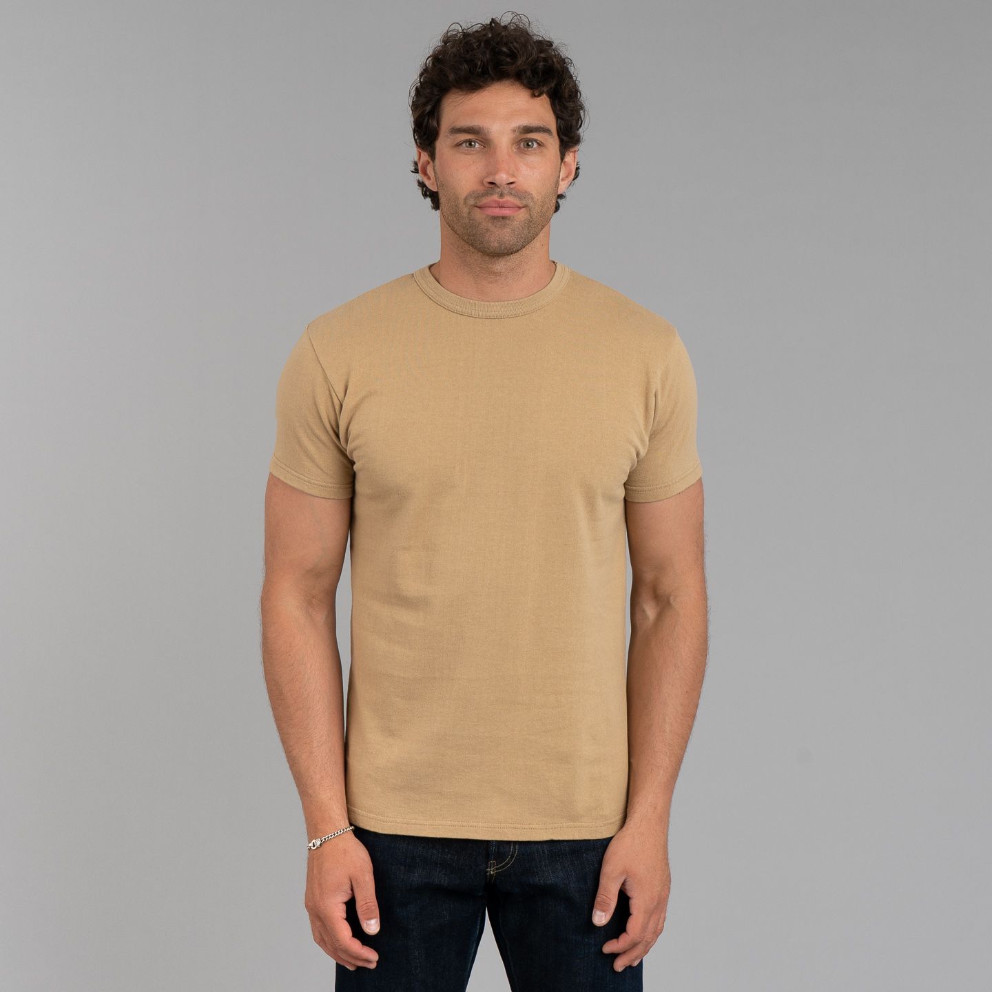 Inlay Loopwheeled Tee Beige - Samurai | Rivet & Hide