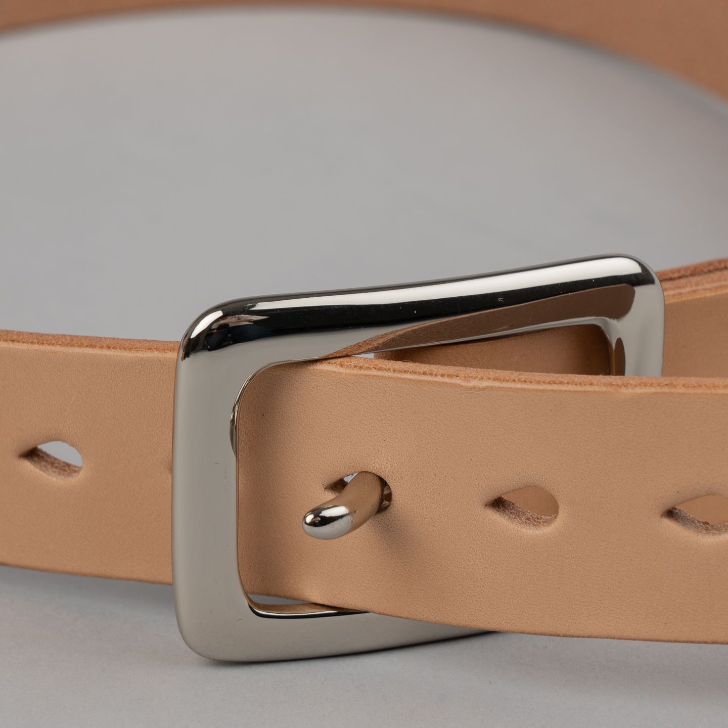 Tochigi Leather & Nickel Belt Natural - Iron Heart | R&H Tochigi Leather & Nickel Belt Natural - Iron Heart | R&H