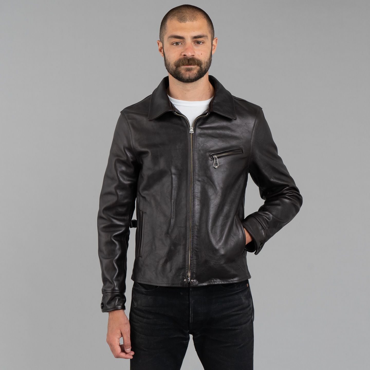 Fine Creek Leathers 'Top Field' Horsehide Leather Jacket