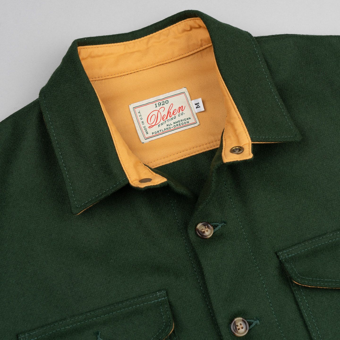 Melton Wool Crissman Overshirt Pine - Dehen | R&H Melton Wool Crissman Overshirt Pine - Dehen | R&H
