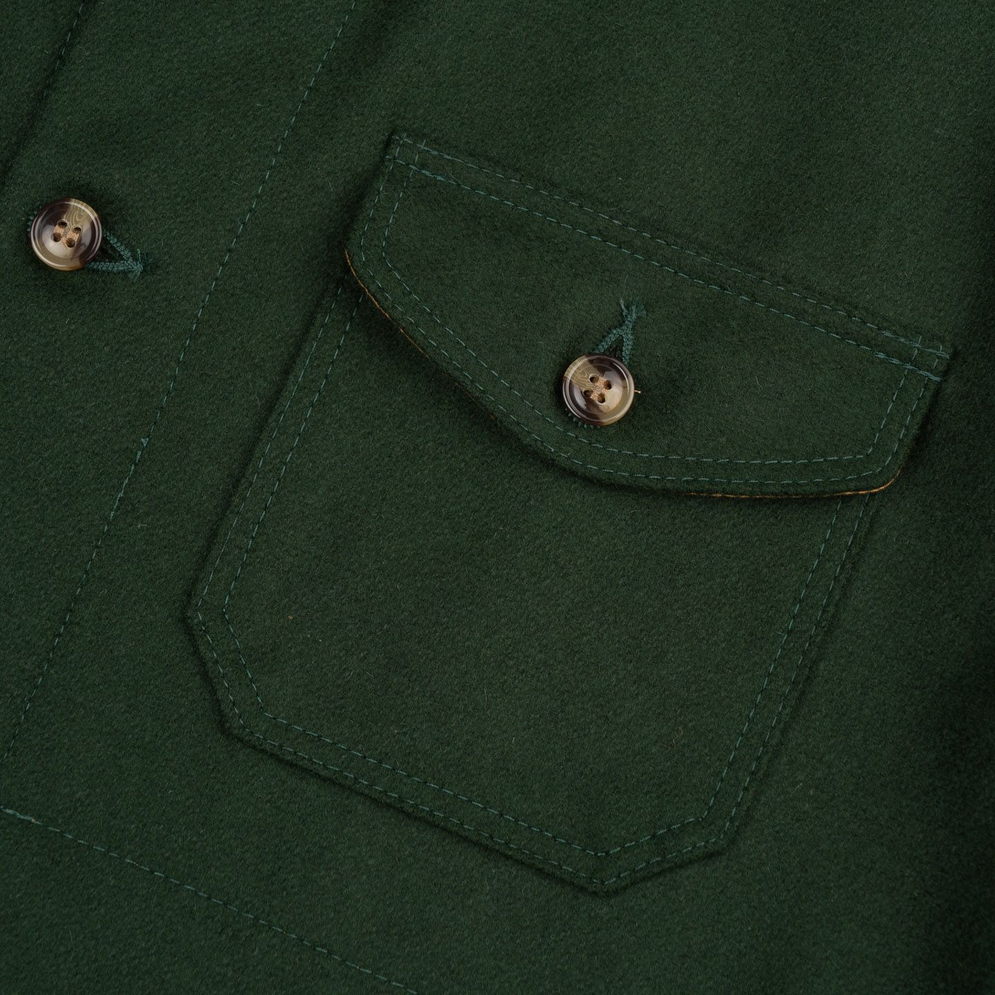 Melton Wool Crissman Overshirt Pine - Dehen | R&H Melton Wool Crissman Overshirt Pine - Dehen | R&H