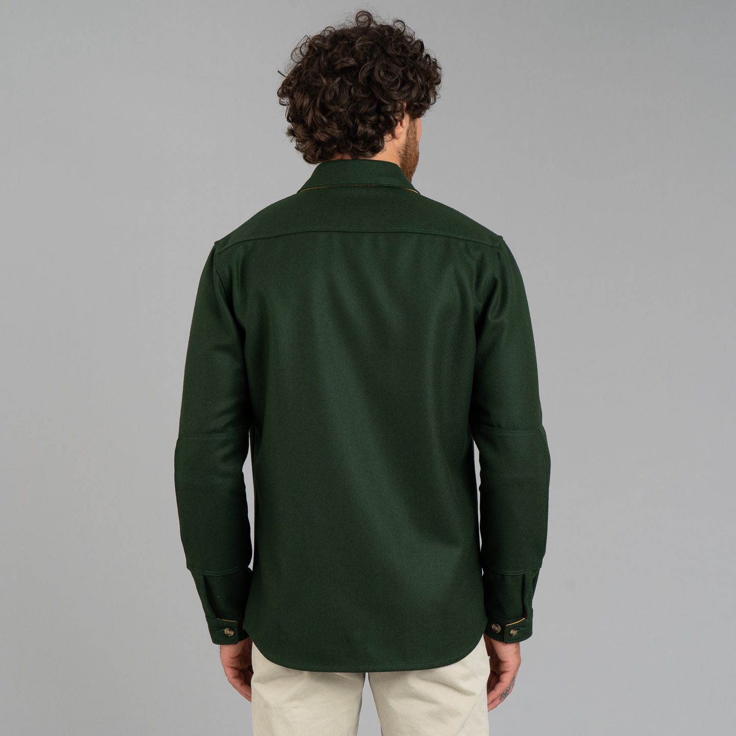 Melton Wool Crissman Overshirt Pine - Dehen | R&H