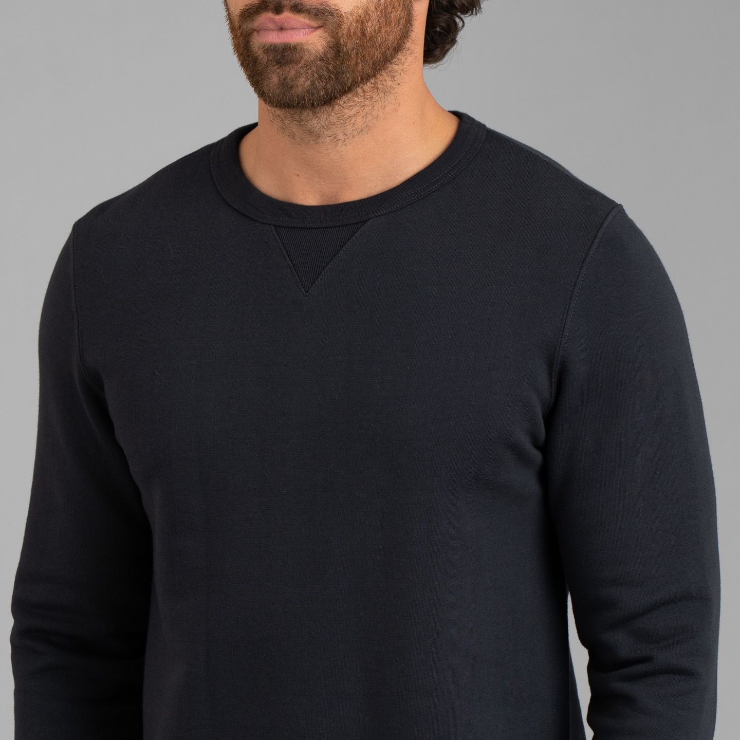Merz b. Schwanen 346 Heavyweight Crew Neck Sweater - Charcoal