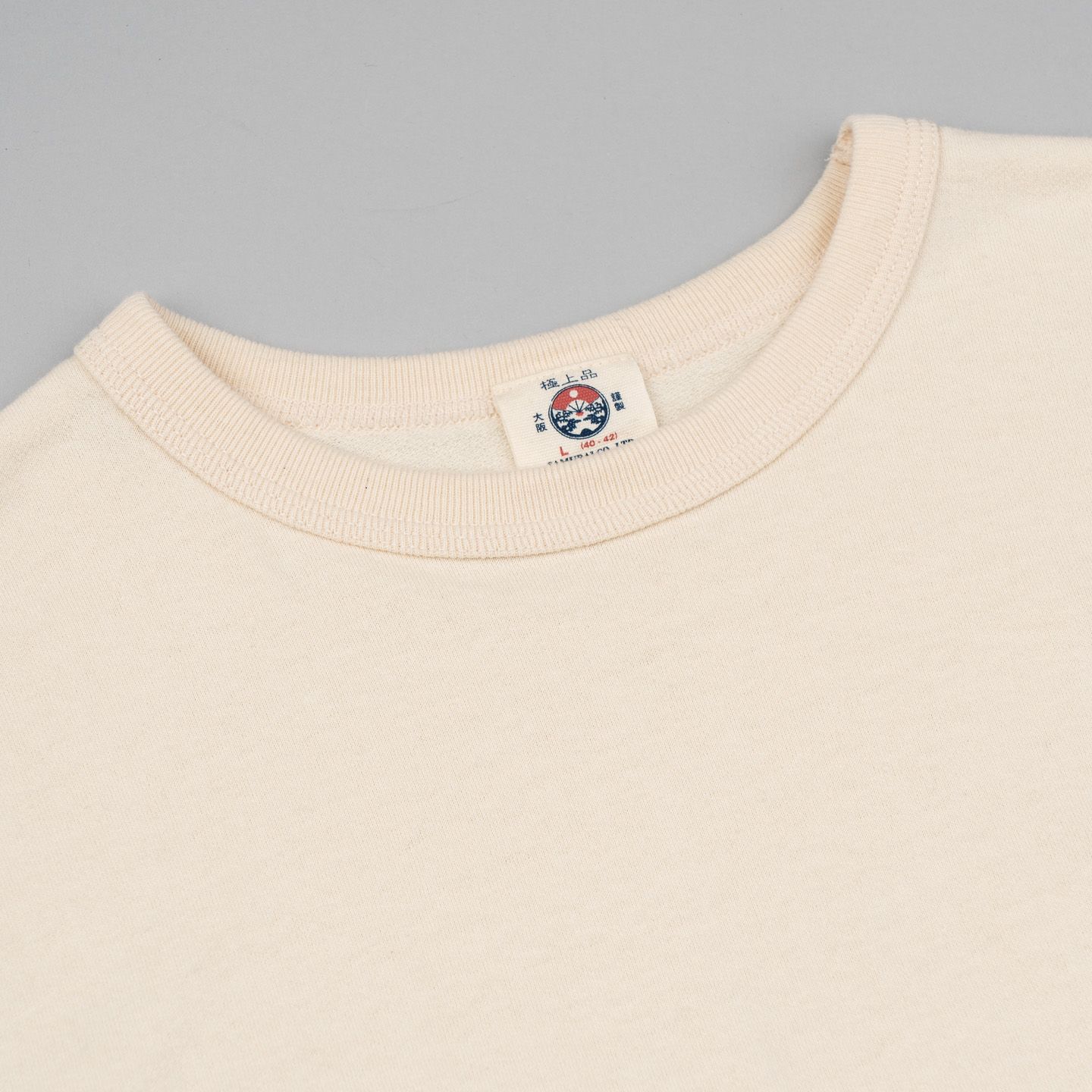 Inlay Loopwheeled Tee Ivory - Samurai | Rivet & Hide