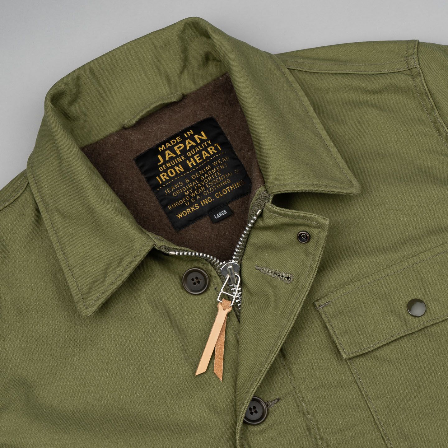 IRON HEART IHM-39 ミリタリージャケット XL OLIVE IRON HEART IHM-39 Military Surge A-2 Deck Jacket Black olive