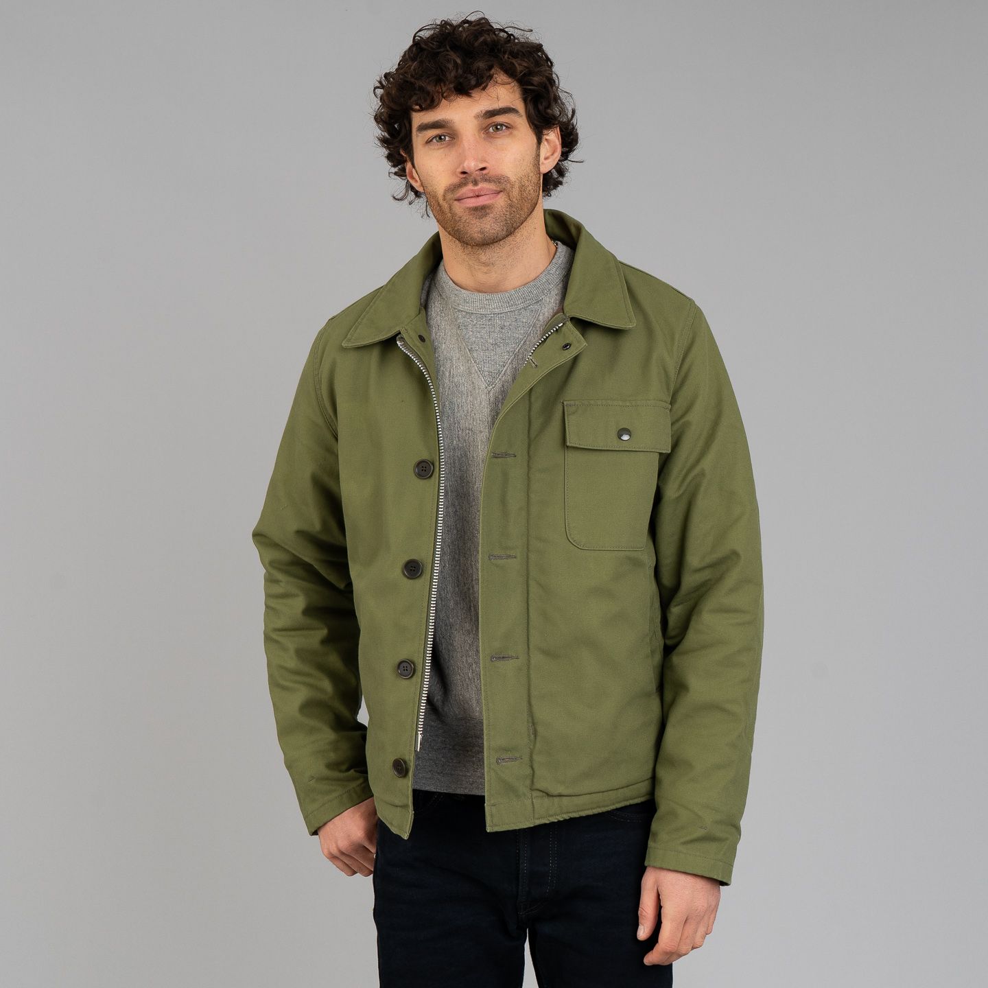 IRON HEART IHM-39 ミリタリージャケット XL OLIVE IRON HEART IHM-39 Military Surge A-2 Deck Jacket Black olive