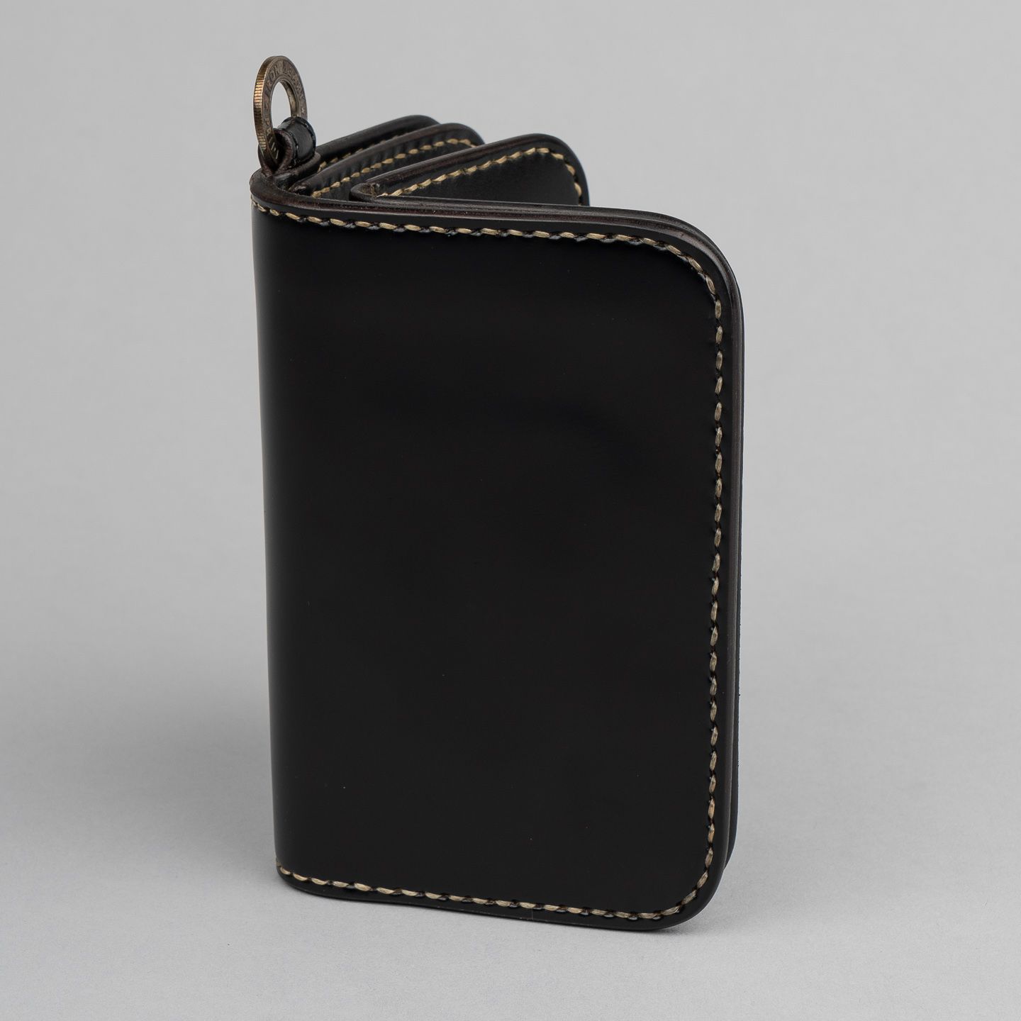 Medium Shell Cordovan Wallet Black - Iron Heart | R&H