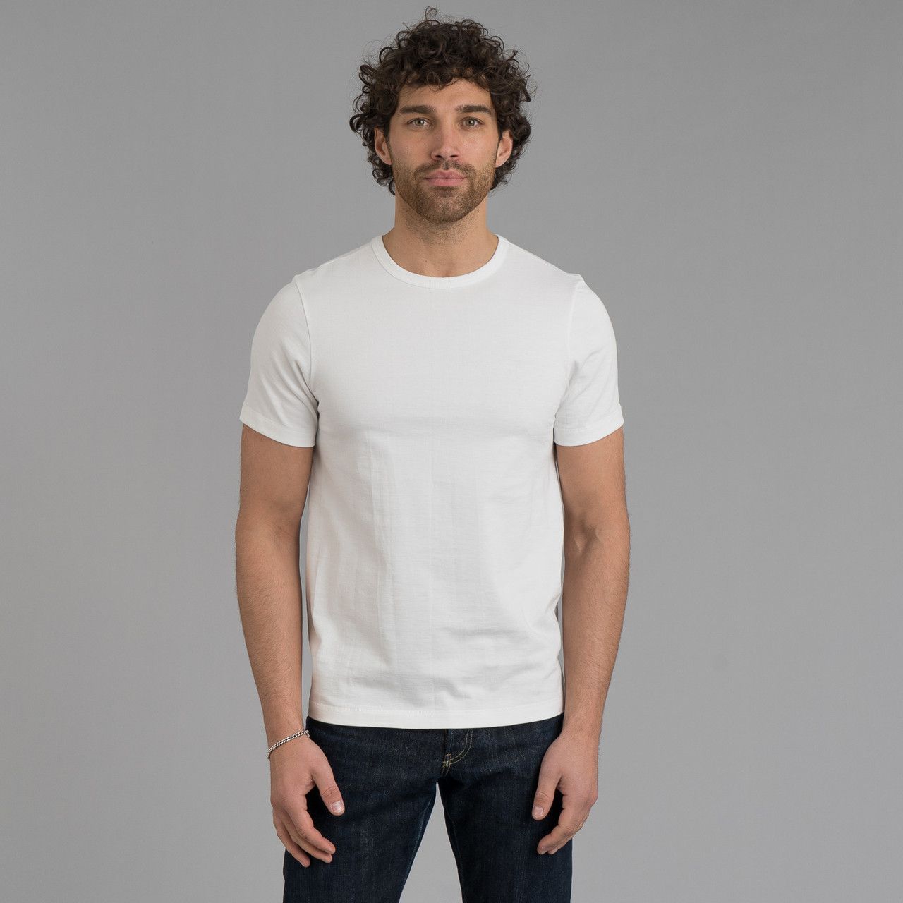 215.01 Heavyweight Organic Tee White - MBS | Rivet & Hide