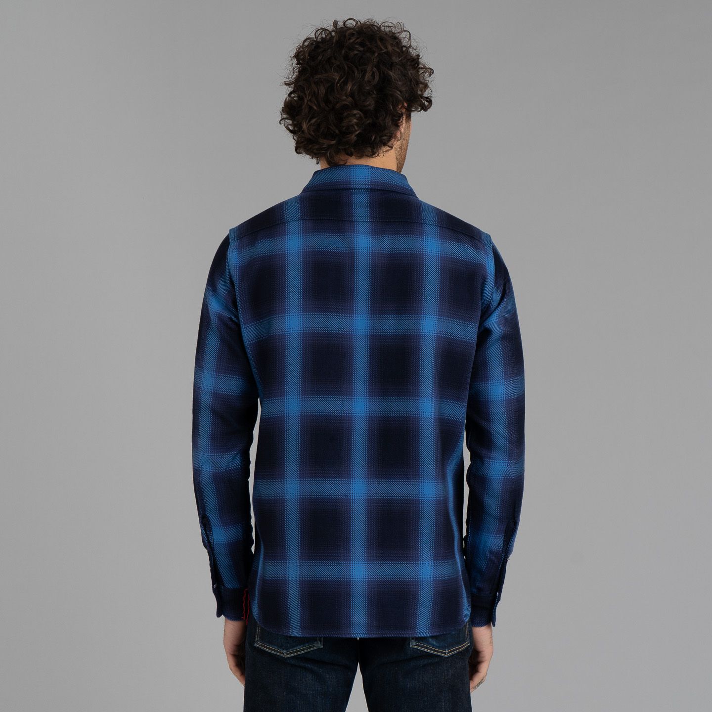 IHSH-349 9oz Ombré Work Shirt Indigo - Iron Heart | R&H