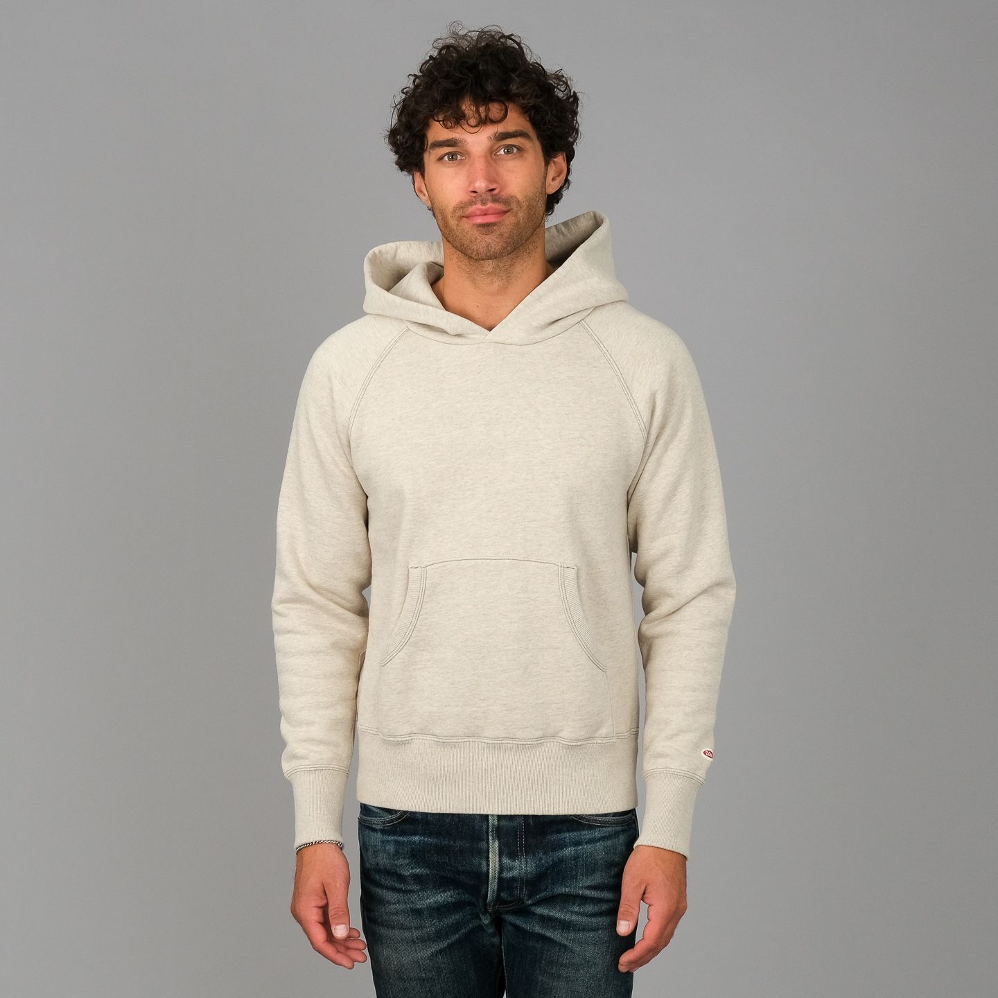 Loopwheeled Pullover Hoodie Oatmeal - UES | Rivet & Hide