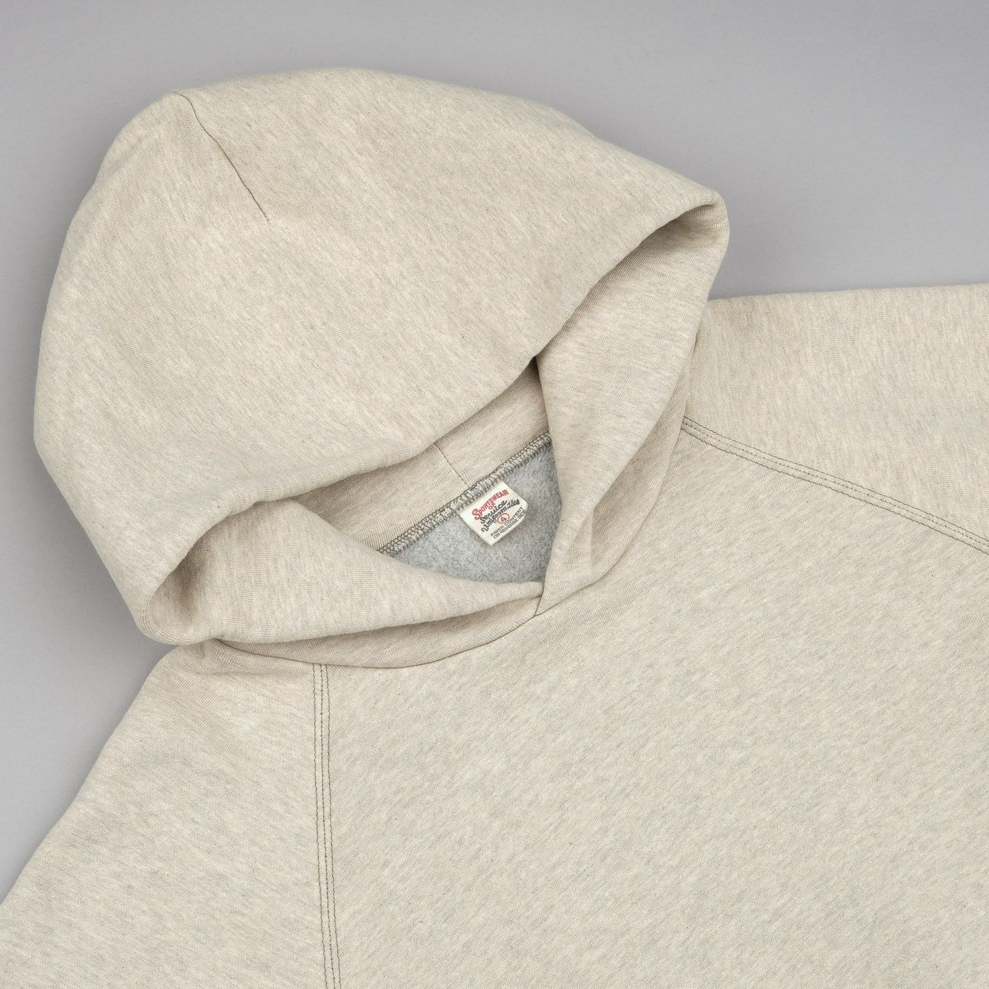 Loopwheeled Pullover Hoodie Oatmeal - UES | Rivet & Hide