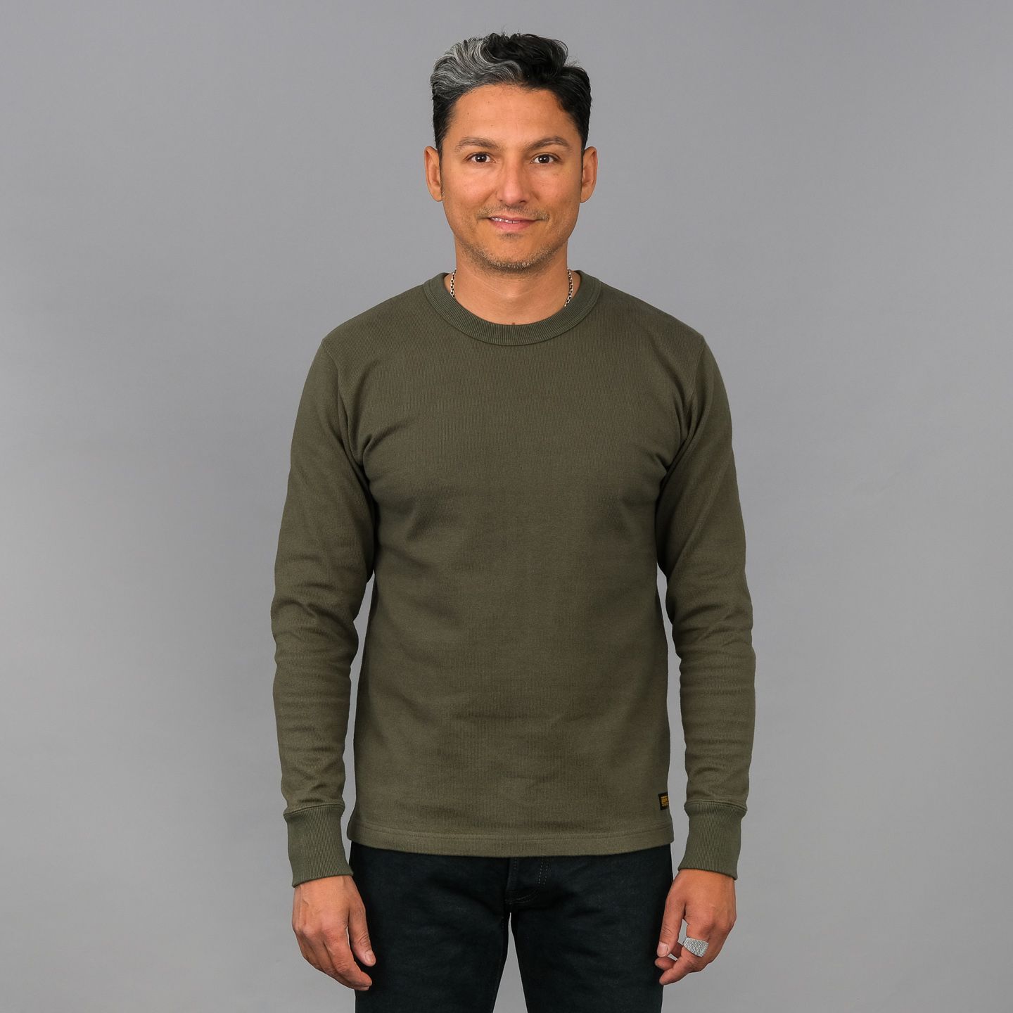 11oz Olive Cotton Crew Neck - Iron Heart | Rivet & Hide