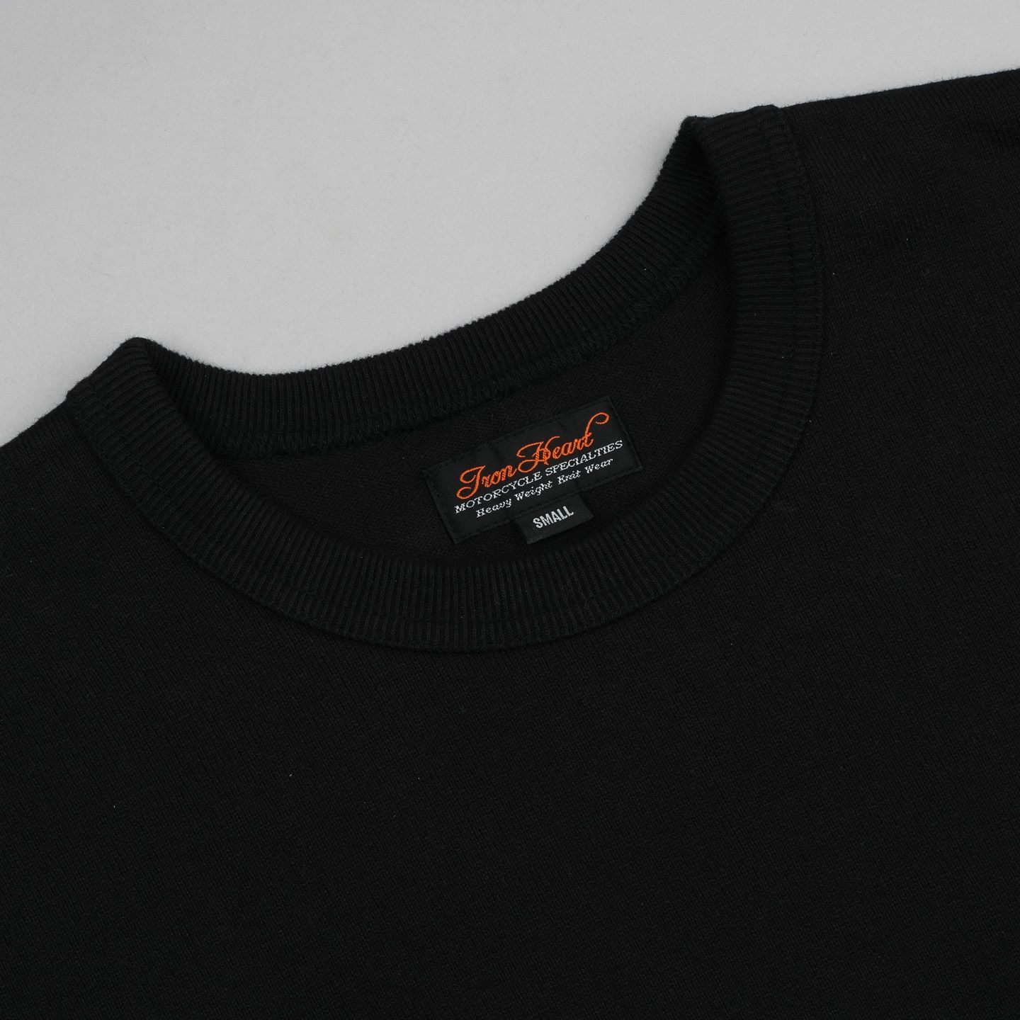 11oz Black Cotton Crew Neck - Iron Heart | Rivet & Hide
