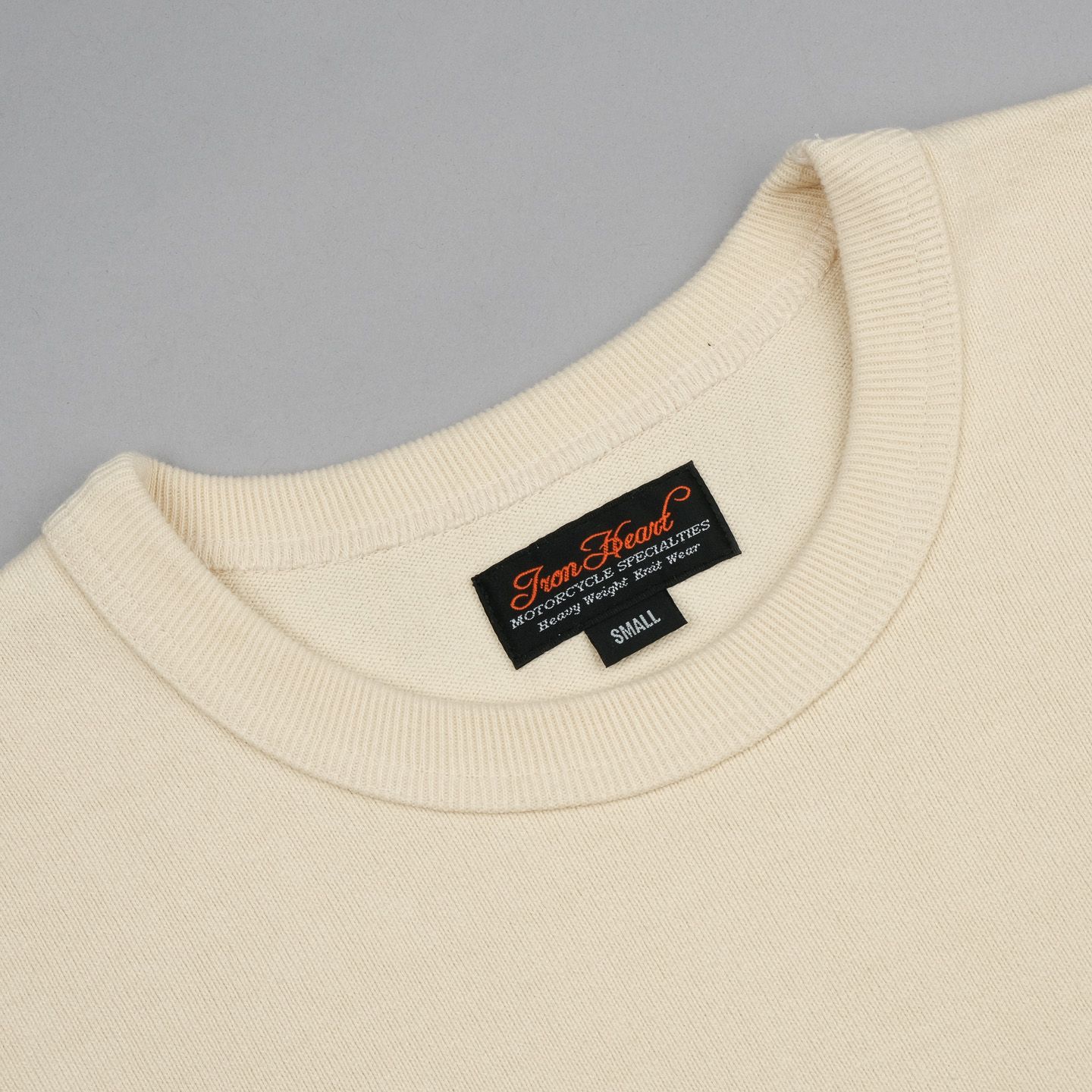11oz Cream Cotton Crew Neck - Iron Heart | Rivet & Hide