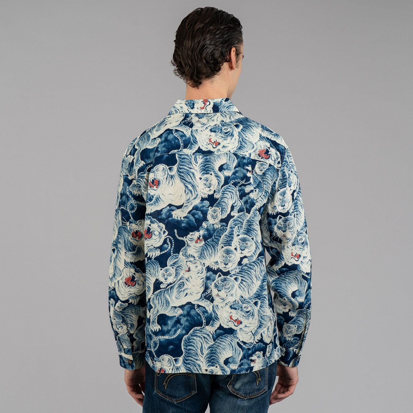 100 Tigers Open Collar Linen Shirt - The Flat Head | R&H