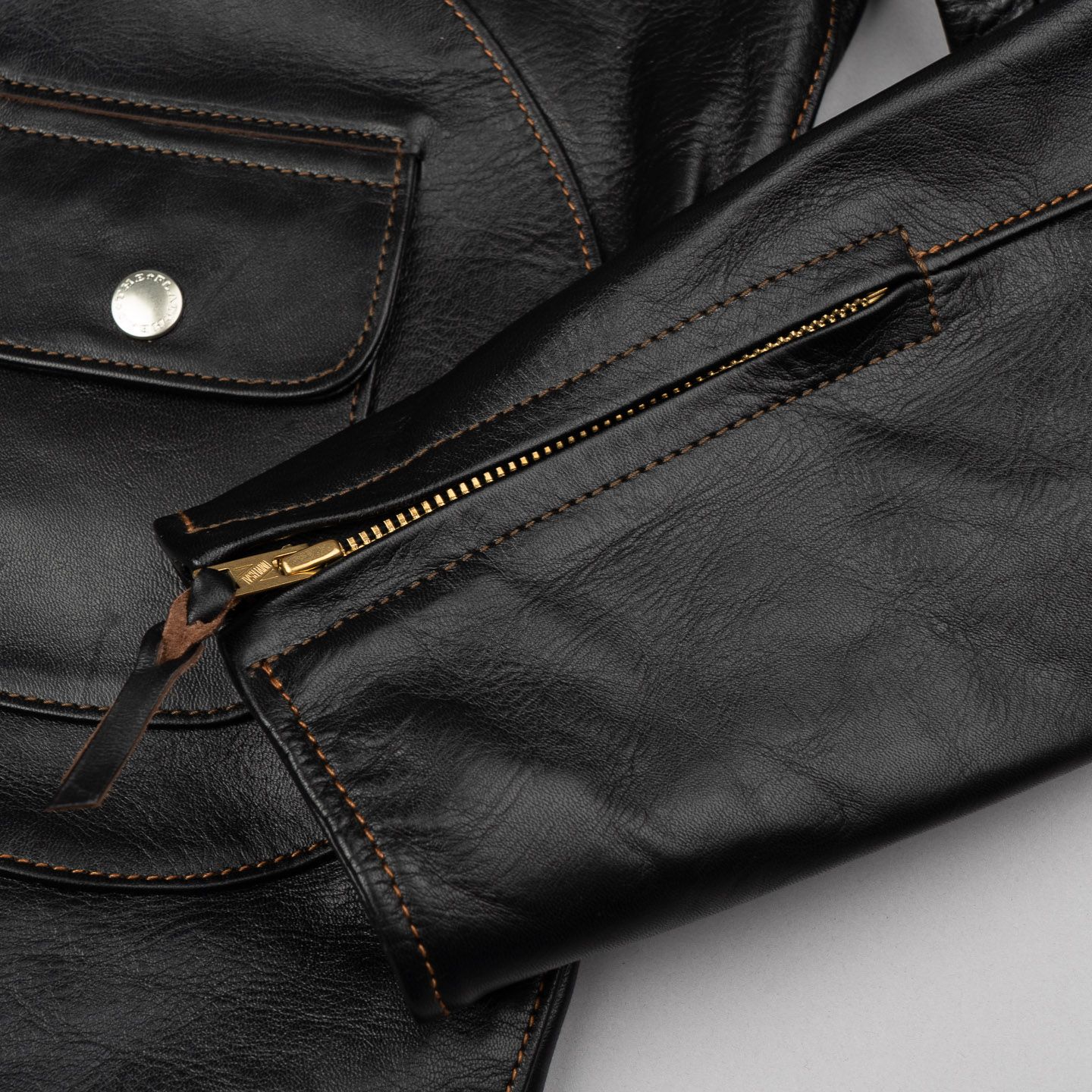 The Flat Head Shinki Horsehide Double Rider's Jacket - Black