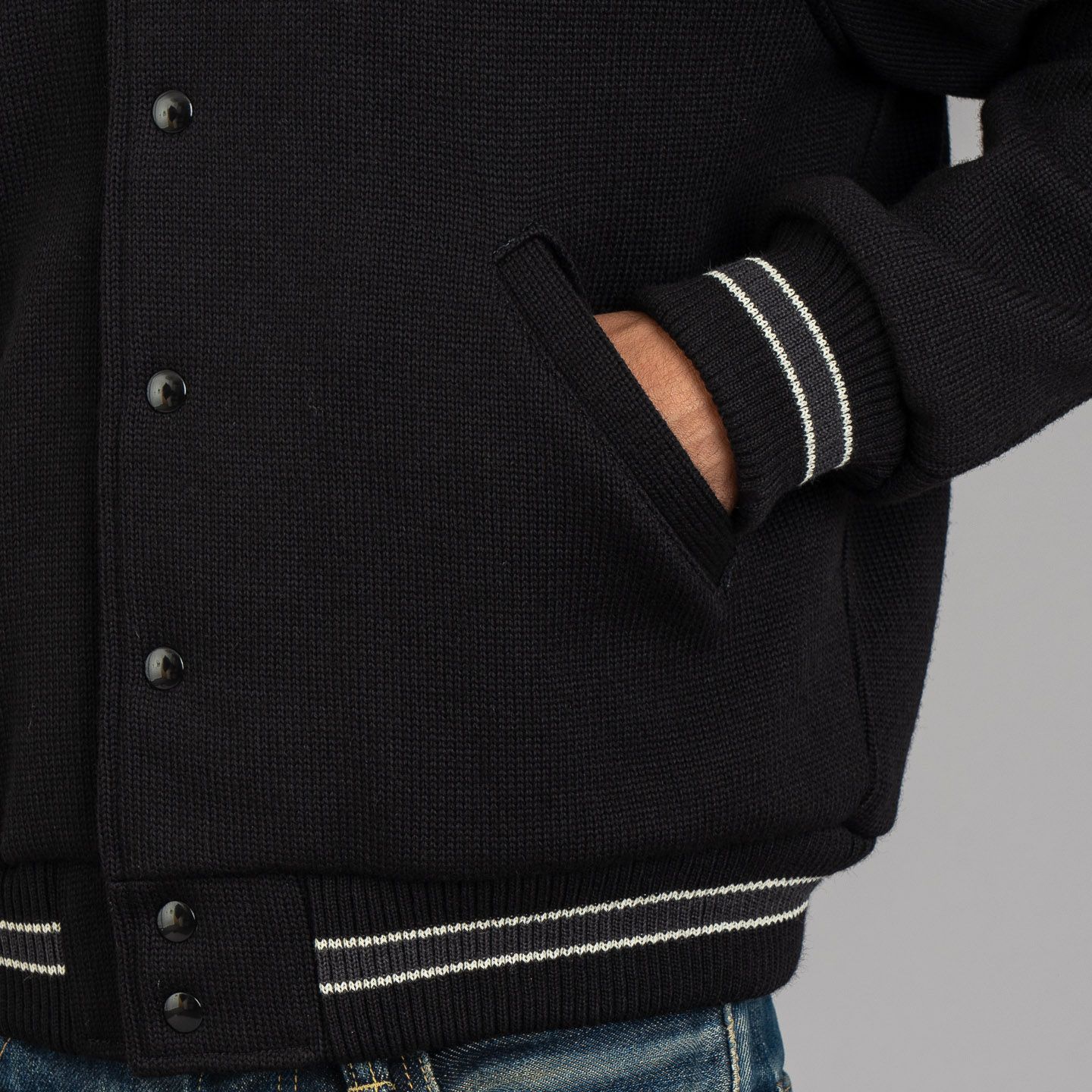 Dehen Knit Club Jacket - Black/Dark Charcoal