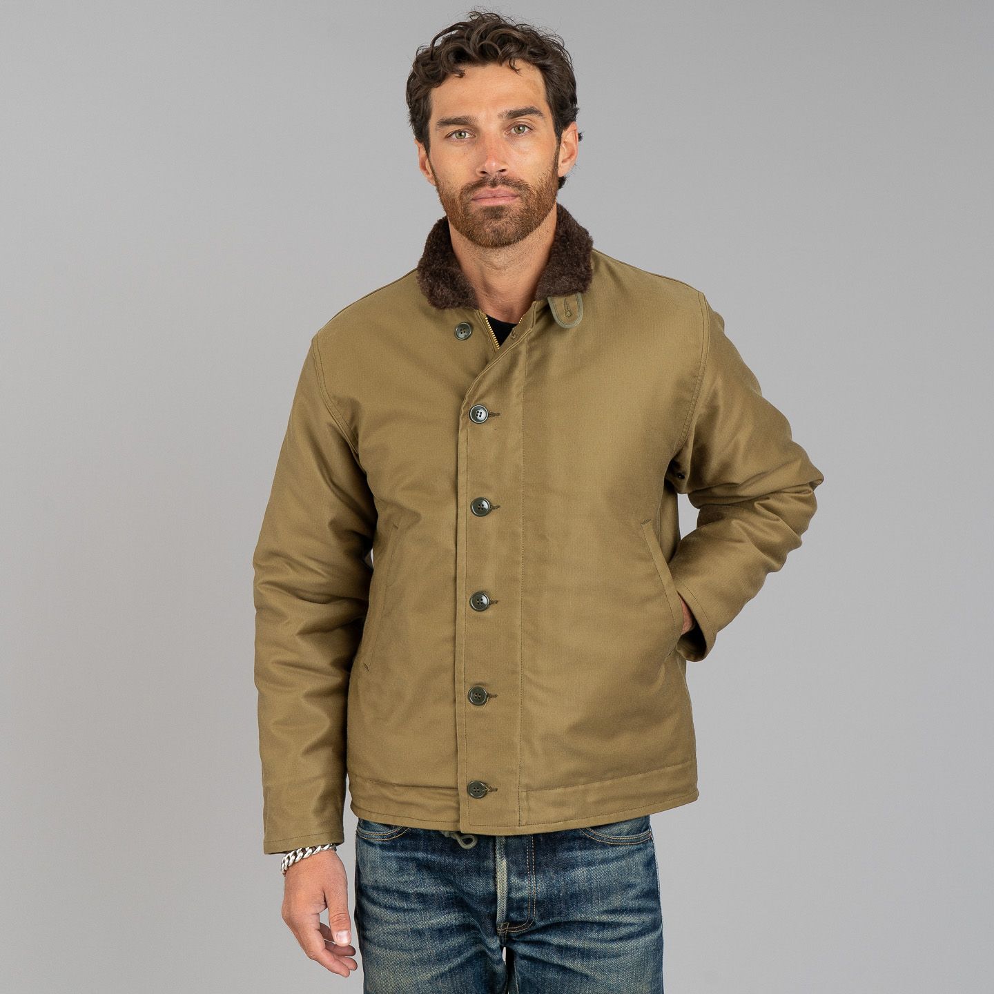 N-1 DECK JACKET (KHAKI)/ STENCIL – The Real McCoy's