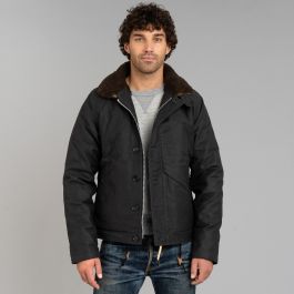 Oiled Whipcord N1 Deck Jacket Black - Iron Heart | R&H