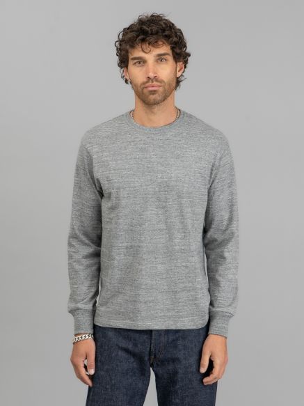 The Real McCoy’s Loopwheeled Athletic Longsleeve T Shirt - Grey