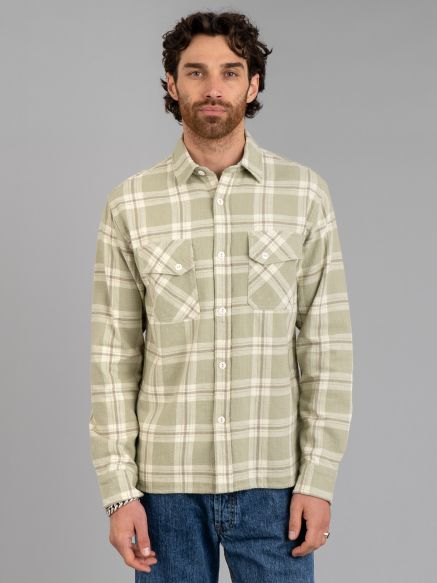 3sixteen Slub Check Crosscut Flannel - Seafoam