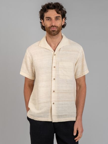 3sixteen Handloom Silk Leisure Shirt - Ivory