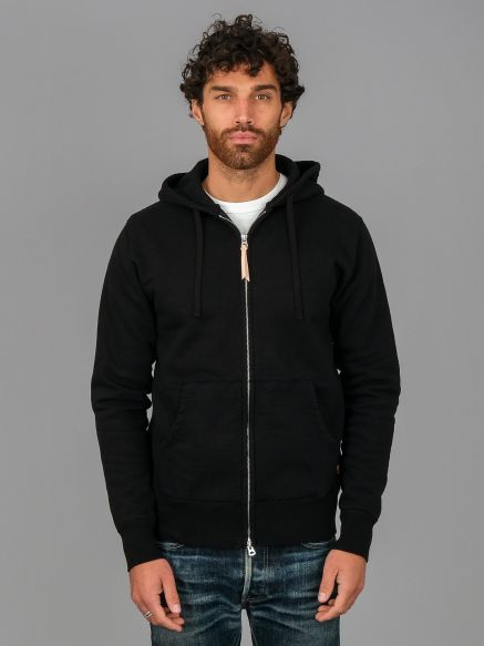 Iron Heart 14oz Ultra Heavyweight Loopwheel Zip Up Hoodie – Black