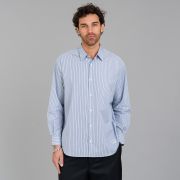 Comme des Garçons Homme Striped Cotton Oxford Shirt - Navy