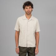 Seuvas Cotton Linen Open Collar Shirt - Natural