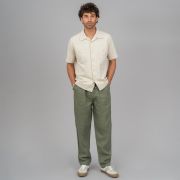 パンツ Neat 2 Tuck Tapered Max Canvas Olive 44 NEAT｜バックサテンギャバ2タックワイドパンツ