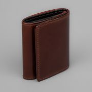The Flat Head Shinki Cordovan Mini Wallet - Black