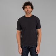 ★LMOOD★ W Jane Slub Unik Half Sleeve T-Shirt Black Slub Jersey Short Sleeve Crew - Black | James Perse Los Angeles