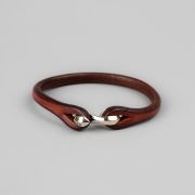 THE FLAT HEAD ベルトループ The Flat Head Leather & Silver Single Bracelet - Brown