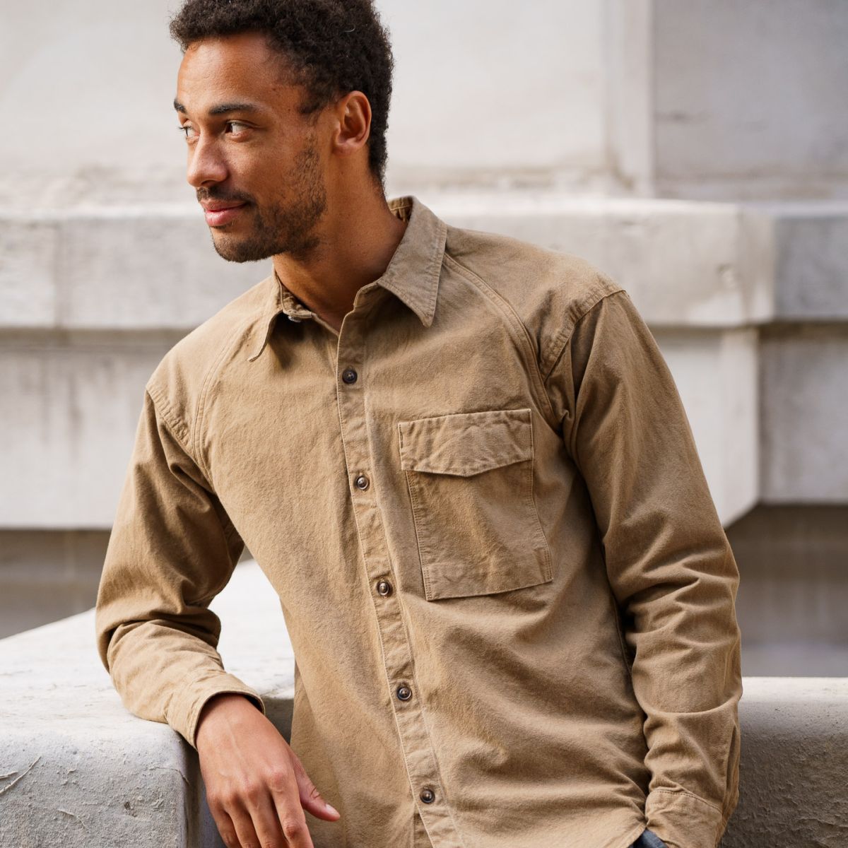 Seuvas 8oz Canvas Raglan Shirt - Coffee