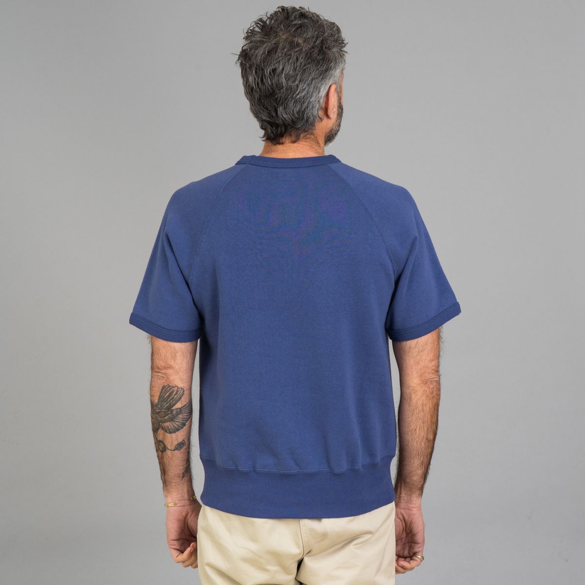 The Real McCoy's 9oz Loopwheeled S/S Sweatshirt - McQueen Blue