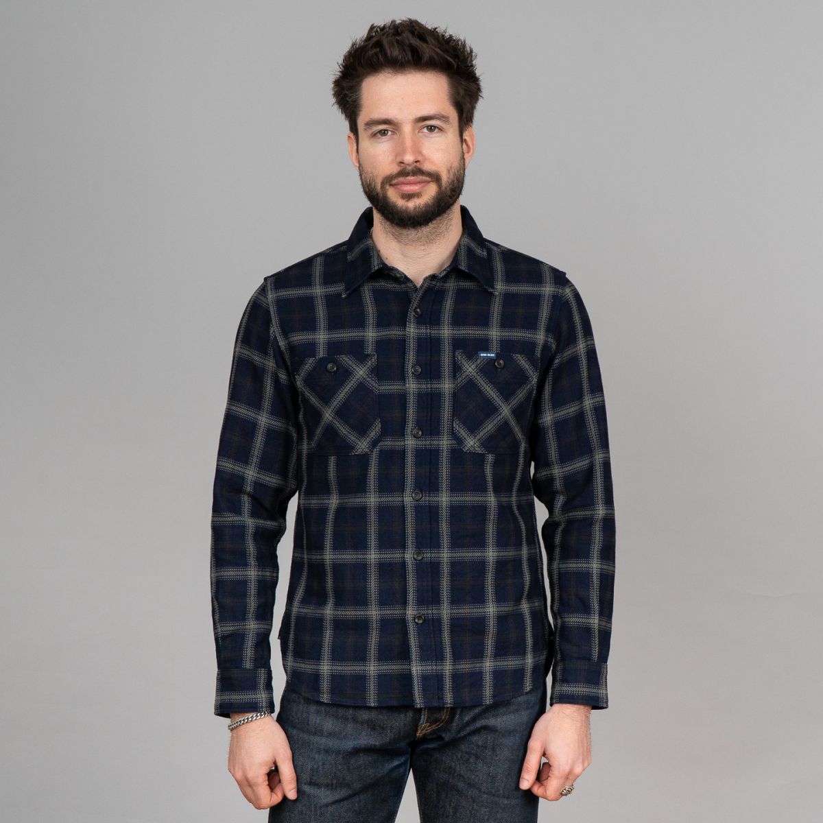 シャツ IONSEOUL No.0031 hood check over SHIRT BBJ334 레트로 체크 후드 셔츠