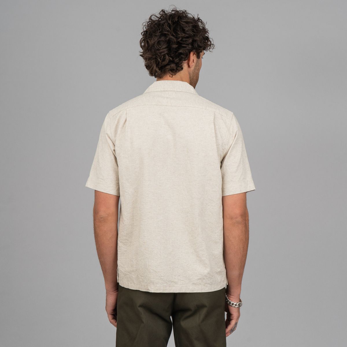 Seuvas Cotton Linen Open Collar Shirt - Natural Seuvas Cotton Linen Open Collar Shirt - Natural