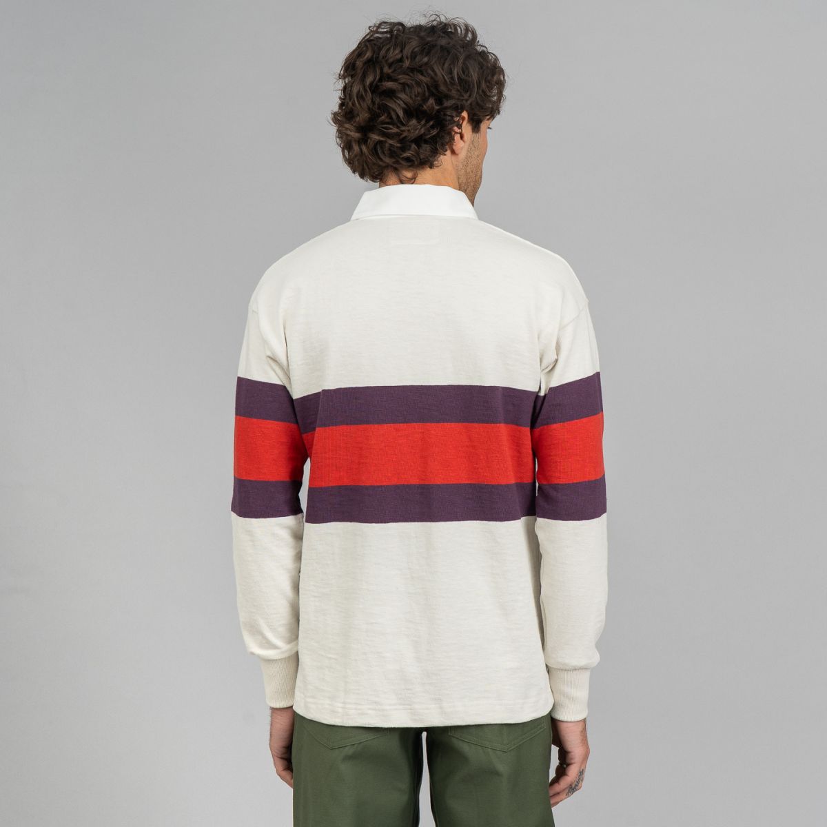 トップス mardi mercredi rugby shirt stripe gray mardi mercredi rugby shirt stripe gray