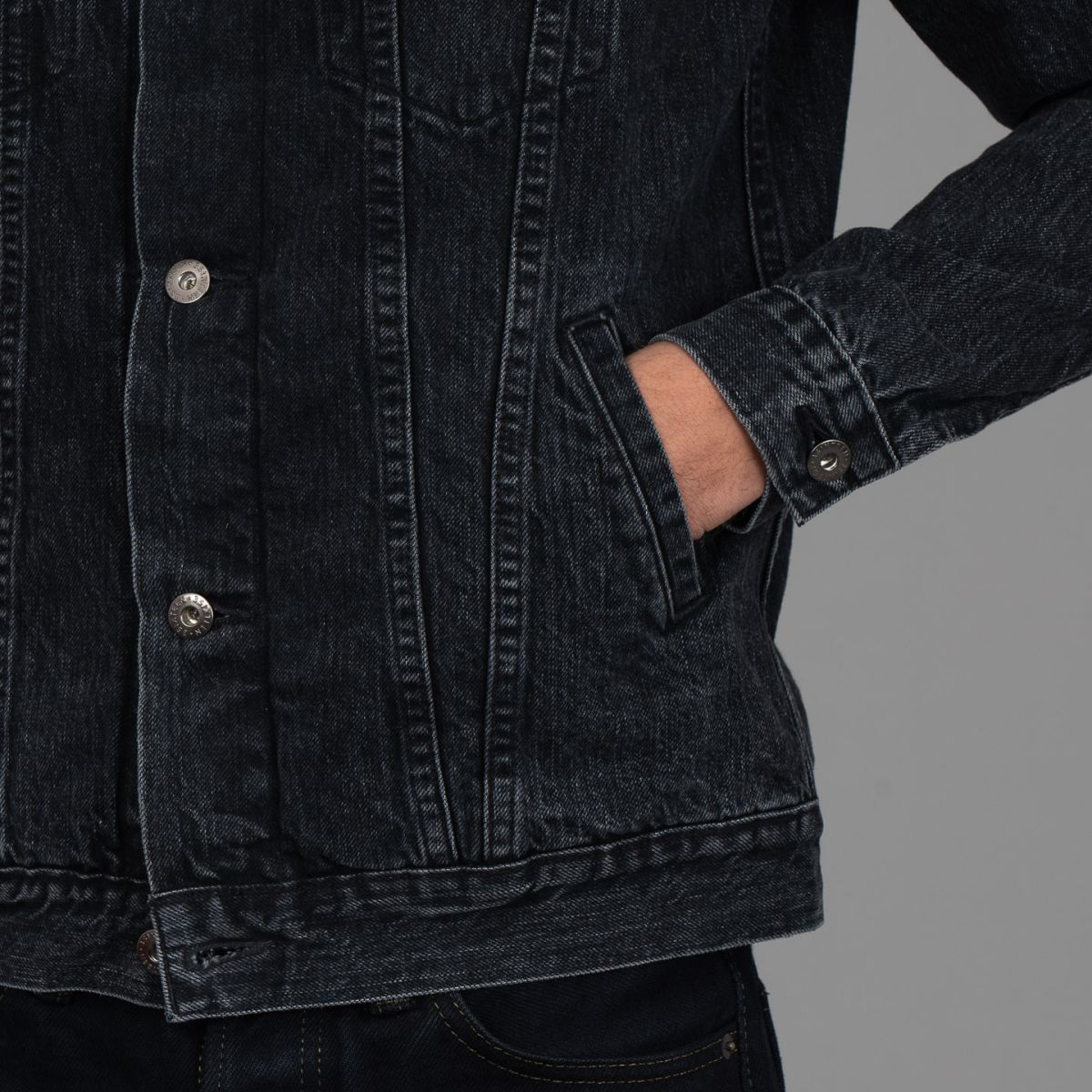 Stonewashed Black Type III Denim Jacket - 3sixteen | R&H Stonewashed Black Type III Denim Jacket - 3sixteen | R&H