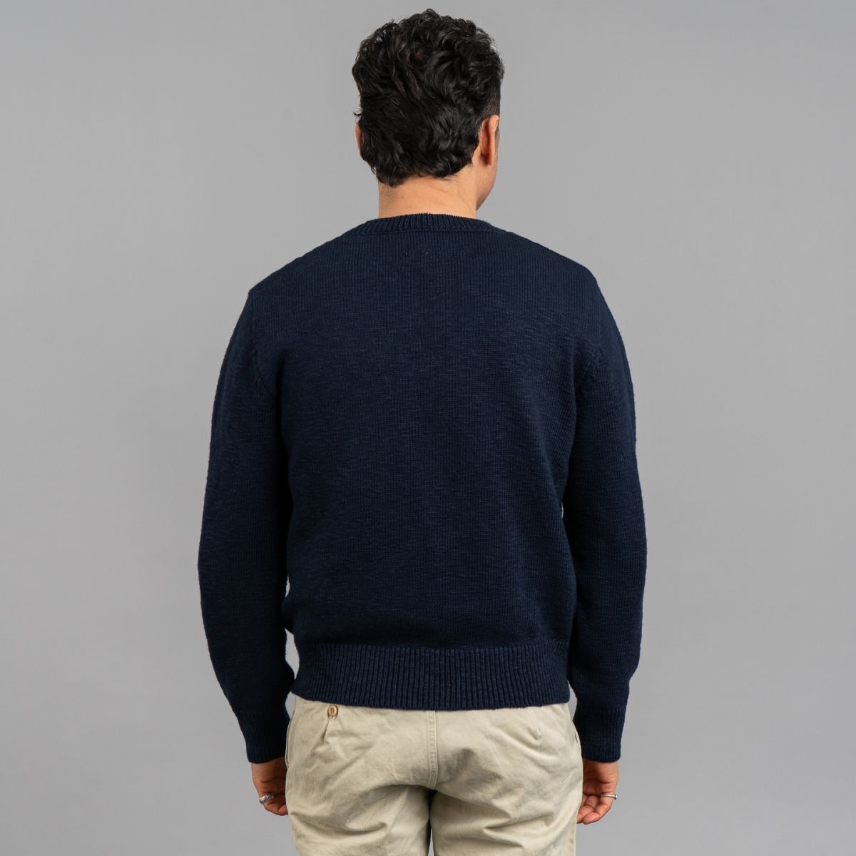 Crewneck Sweater Ink Blue - The Real McCoy's | R&H Crewneck Sweater Ink Blue - The Real McCoy's | R&H