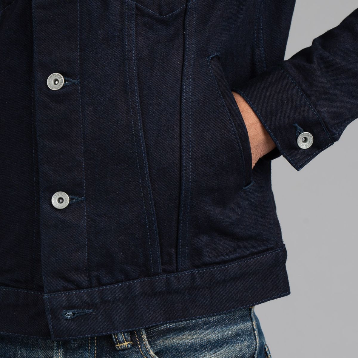 14oz Modified Type III Indigo/Black - Iron Heart | R&H 14oz Modified Type III Indigo/Black - Iron Heart | R&H
