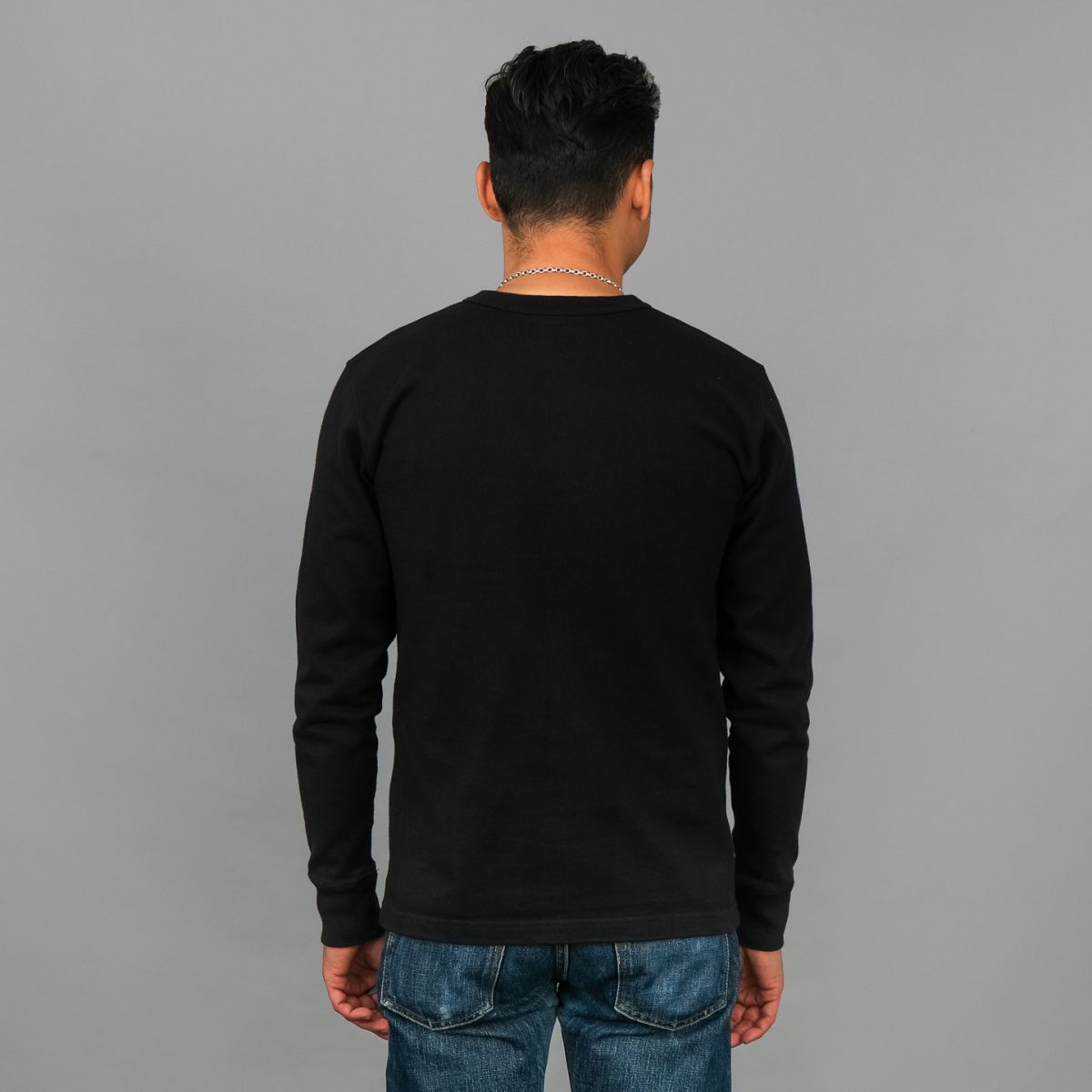 11oz Black Cotton Crew Neck - Iron Heart | Rivet & Hide