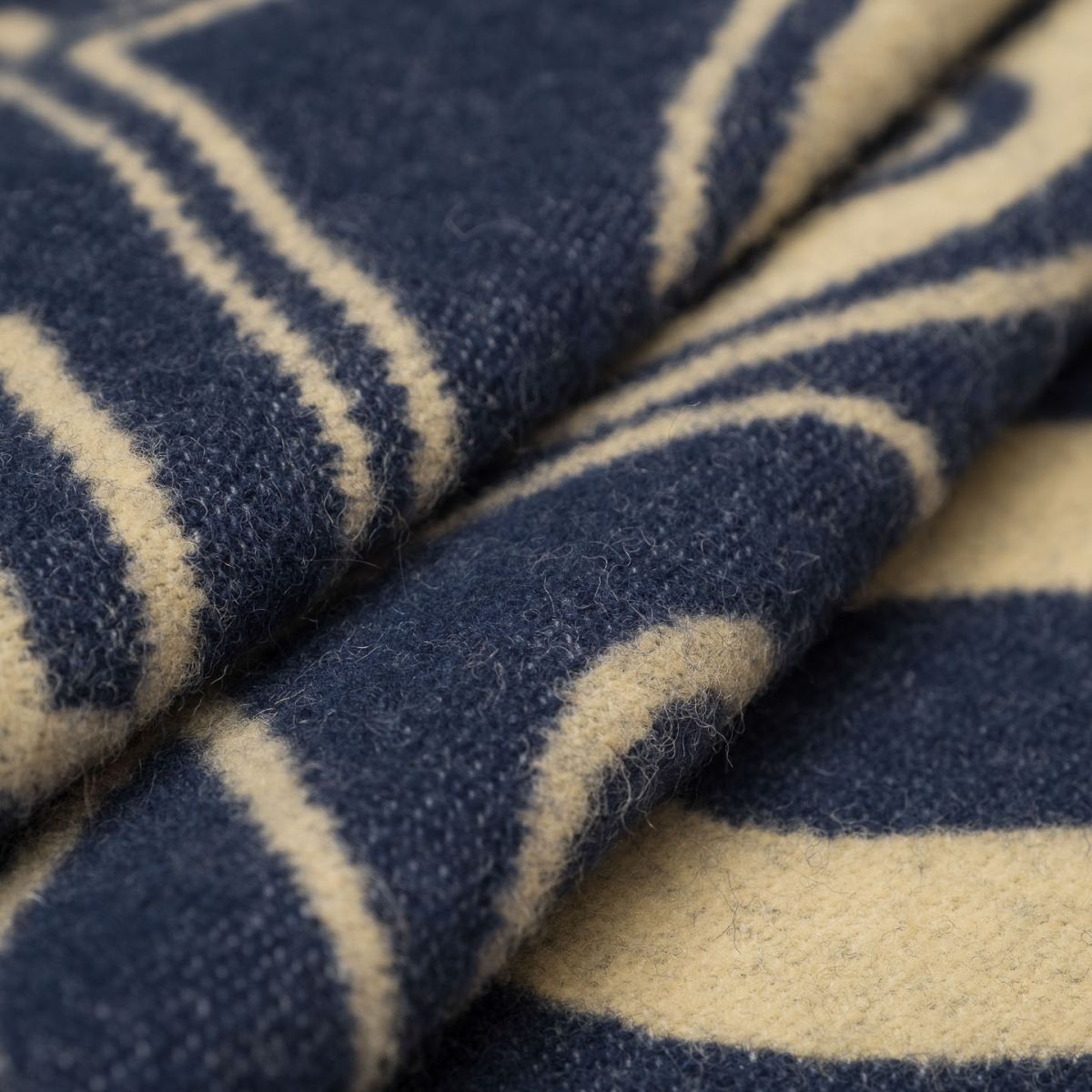 100% Wool Blue Logo Blanket - Indigofera | Rivet & Hide
