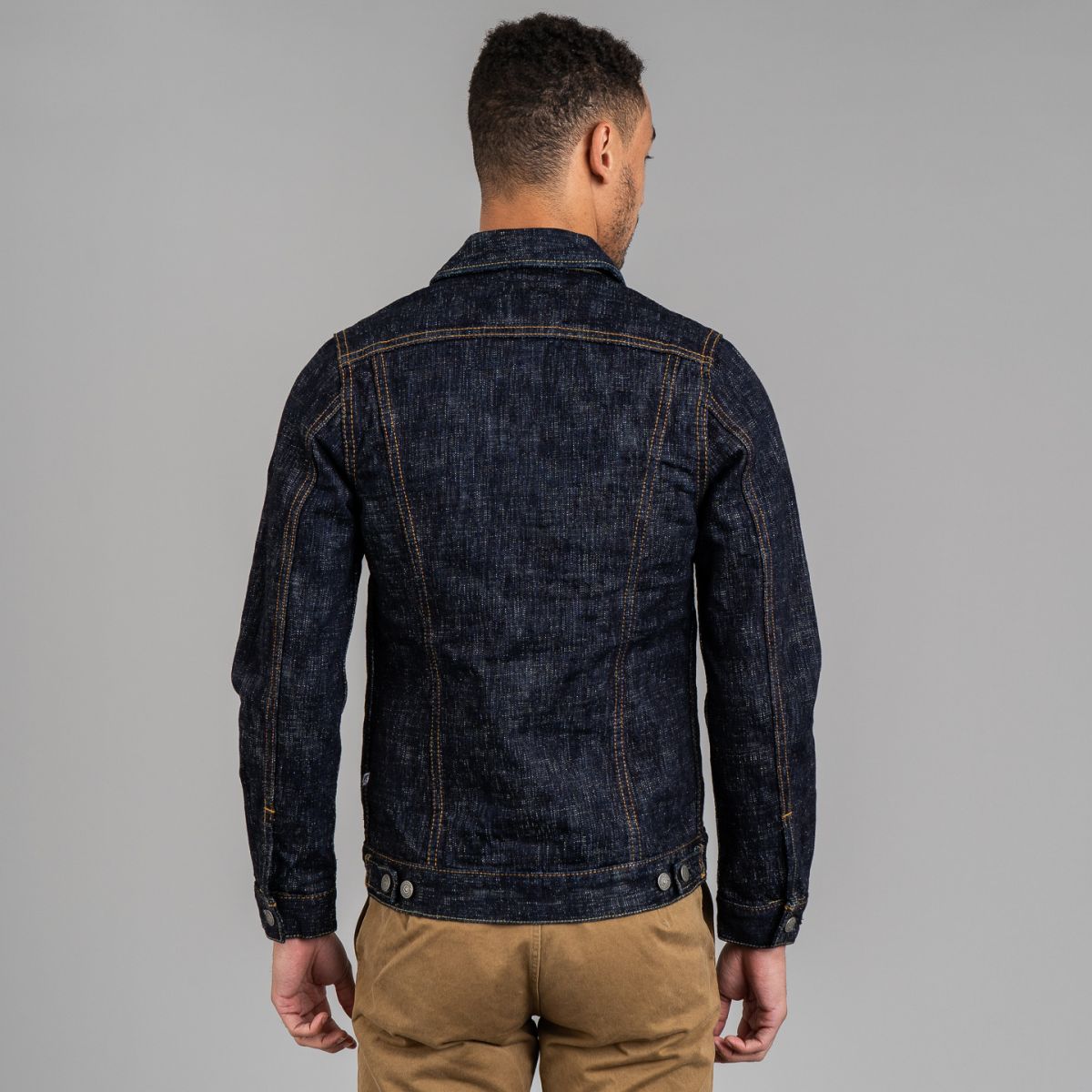 Pure Blue Japan 6115 Double Face Indigo x Stripe Jacket